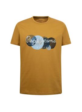 T-Shirt Pepe Jeans Sacha Moutarde pour Homme