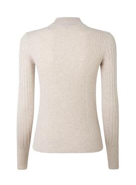 Pull Pepe Jeans Amalia Canale Beige pour Femme