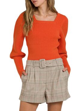 Pull Naf Naf Orange Knitted pour Femme