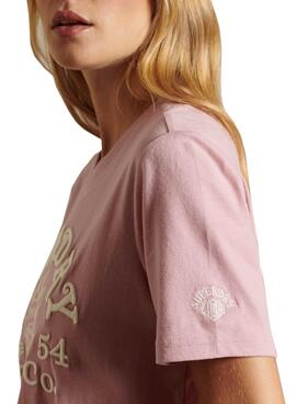 T-Shirt Superdry Fierté dans l'artisanat Rosa pour Femme