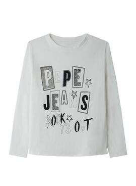 T-Shirt Pepe Jeans Tricia Blanc pour Fille