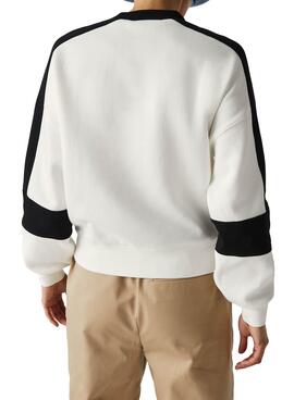Sweat Lacoste Live Blanc pour Femme