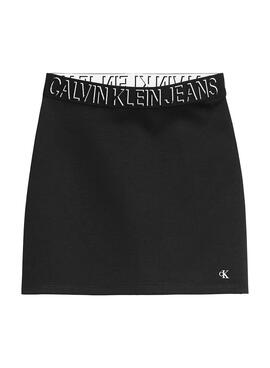 Mini Jupe Calvin Klein Shadow Logo Noire Fille