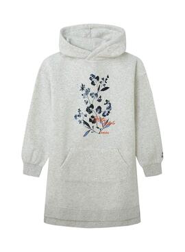 Robe Sweat Pepe Jeans Fiona Gris pour Fille