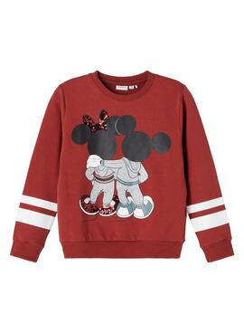 Sweat Name It Minnie Rouge pour Fille