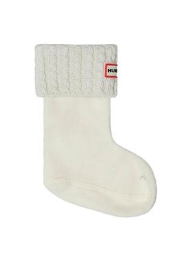 Chaussettes Hunter Mini Cable Recyc Blanc Fille