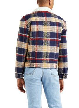 Veste Levis Wool Trucker Plaid Cadres Femme