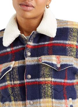 Veste Levis Wool Trucker Plaid Cadres Femme