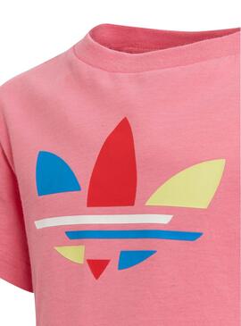 T-Shirt Adidas Adicolor Rosa Trefoil pour Fille
