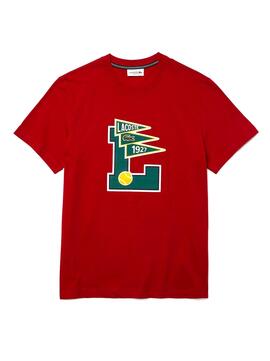 T-Shirt Lacoste Rouge Banderine Pour Homme