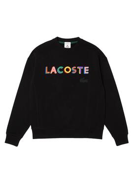 Sweat Lacoste Live Noire Lettres Couleurs Homme