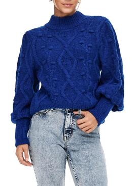 Pull Only Coquelicot Highcou Bleu pour Femme