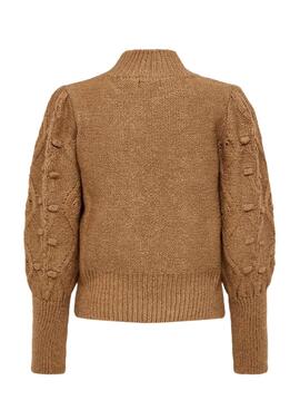 Pull Only Coquelicot Highcou Marron pour Femme