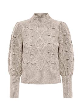 Pull Only Coquelicot Highcou Beige Pour Femme