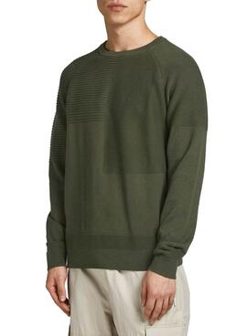 Pull Jack And Jones Oseth Tricot Crew Cou Vert
