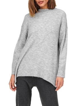 Pull Only Silja Gris pour Femme
