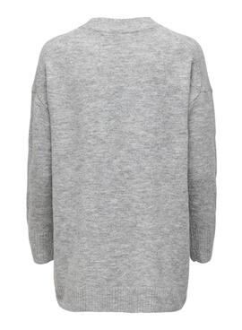 Pull Only Silja Gris pour Femme