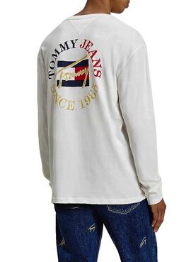 T-Shirt Tommy Jeans Circulaire Ancienne Blanc Pour Homme