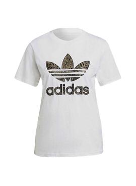 T-Shirt Adidas Imprimer Animal Print Blanc Pour Femme