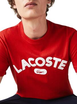 T-Shirt Lacoste Sport Logo Rouge pour Homme