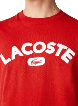 T-Shirt Lacoste Sport Logo Rouge pour Homme