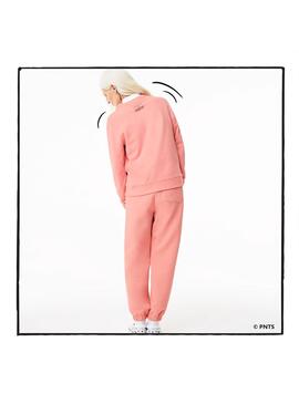 Sweat Lacoste Elfe Cacahuètes Rosa Snoopy Femme