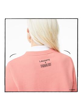 Sweat Lacoste Elfe Cacahuètes Rosa Snoopy Femme