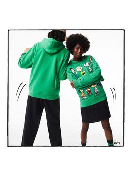 Sweat Lacoste Peanuts Vert Snoopy Homme