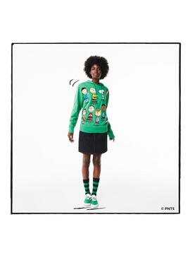 Sweat Lacoste Peanuts Vert Snoopy Homme