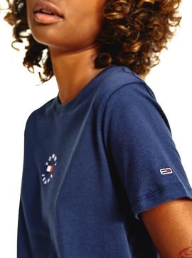 T-Shirt Tommy Jeans Slim Tiny Bleu Marine pour Femme