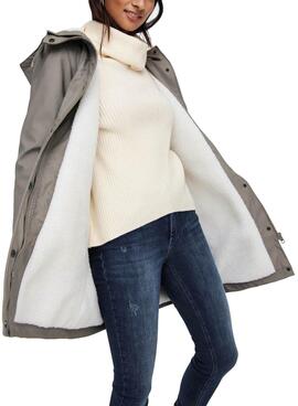 Veste Only Sally Raincoat Gris pour Femme