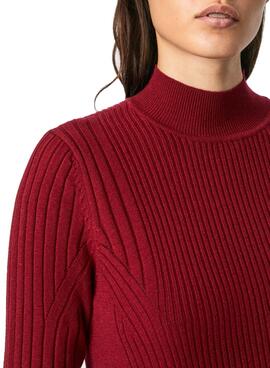 Pull Pepe Jeans Canal Amalia Grenat pour Femme