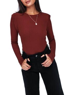 Pull Only Libi Marron Knitted pour Femme