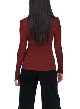 Pull Only Libi Marron Knitted pour Femme