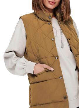 Gilet Only Stacy Camel pour Femme