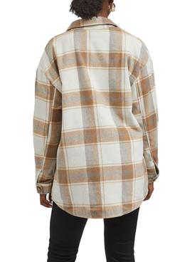 Surchemise Vila Kimmi Check Cadres Beige Femme
