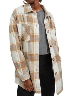Surchemise Vila Kimmi Check Cadres Beige Femme