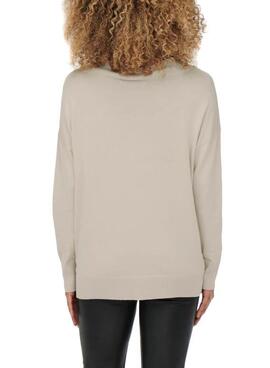 Pull Only Lillies Beige pour Femme