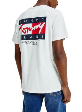 T-Shirt Tommy Jeans Vintage Blanc pour Homme