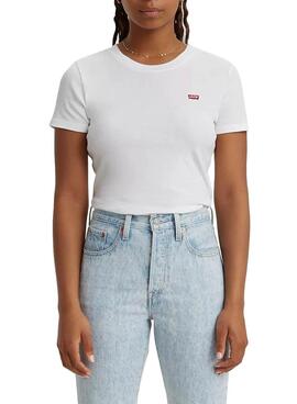 T-Shirt Levis Rib Baby Blanc pour Femme