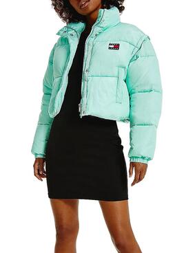 Veste Tommy Jeans Rembourré Turquoise pour Femme