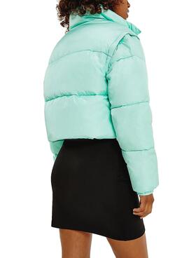 Veste Tommy Jeans Rembourré Turquoise pour Femme