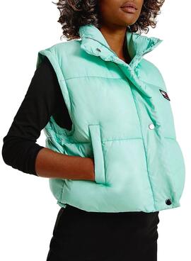 Veste Tommy Jeans Rembourré Turquoise pour Femme