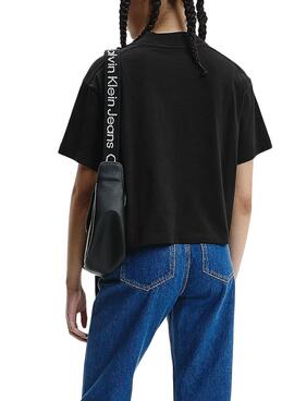 T-Shirt Calvin Klein Jeans Repeat Noire Femme