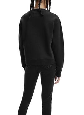 Sweat Calvin Klein Jeans Split Noire pour Femme