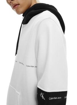 Sweat Calvin Klein Jeans Bicolore Blanc et Noire