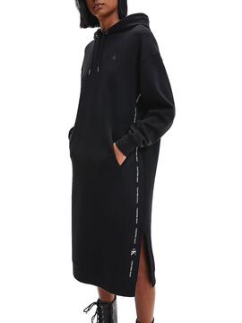 Robe Calvin Klein Jeans Répétition latérale Noire Femme