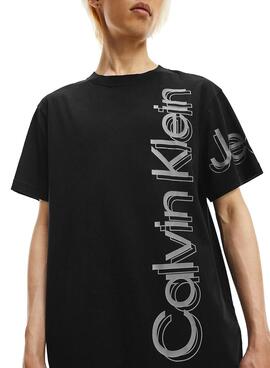 T-Shirt Calvin Klein Jeans Verticale Bold Noire