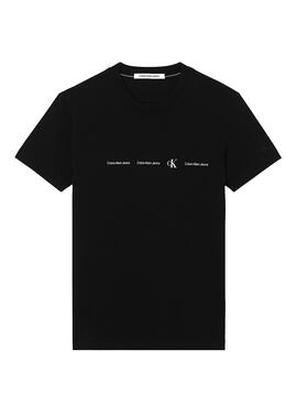 T-Shirt Calvin Klein Repeat Logo Noire Homme