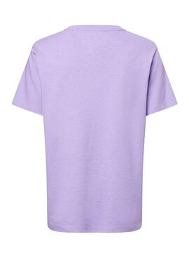 T-Shirt Tommy Jeans Signature Violet Pour Femme